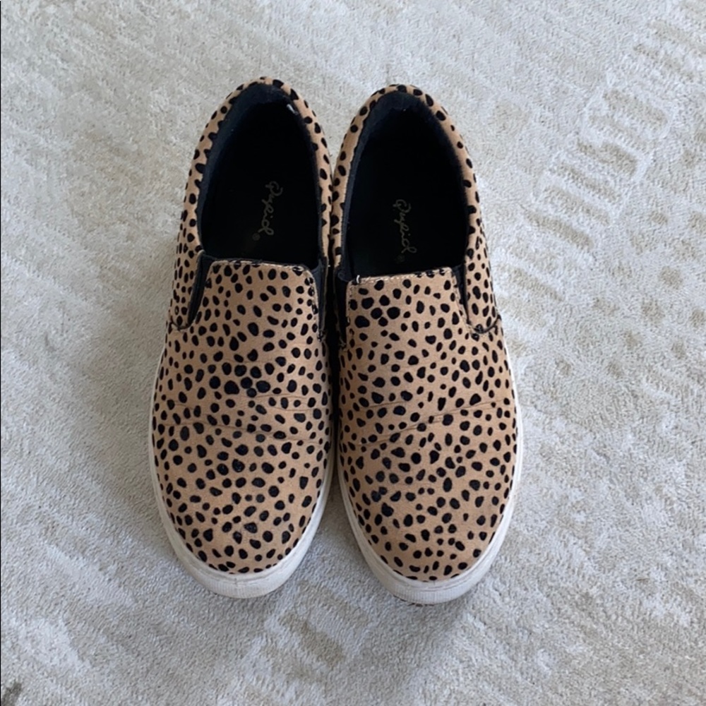 Faux leopard suede sneakers